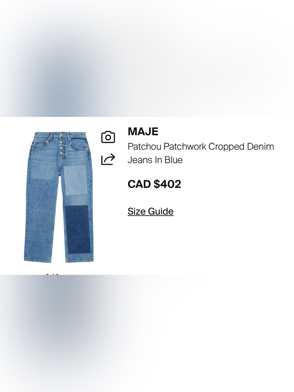 Maje Patchou Patchwork Boyfriend Denim Jeans - Picture 10 of 11